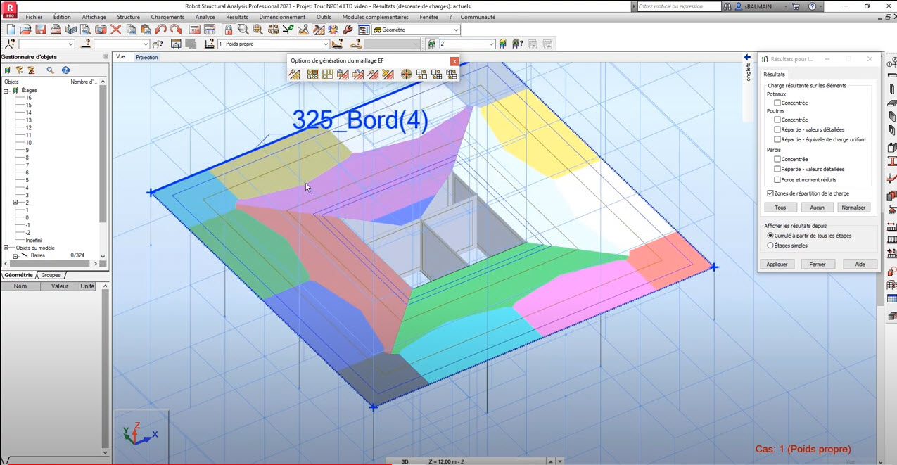 [Nouveauté] Tutoriel pour Descente de Charges sous Robot Structural Analysis 2023
