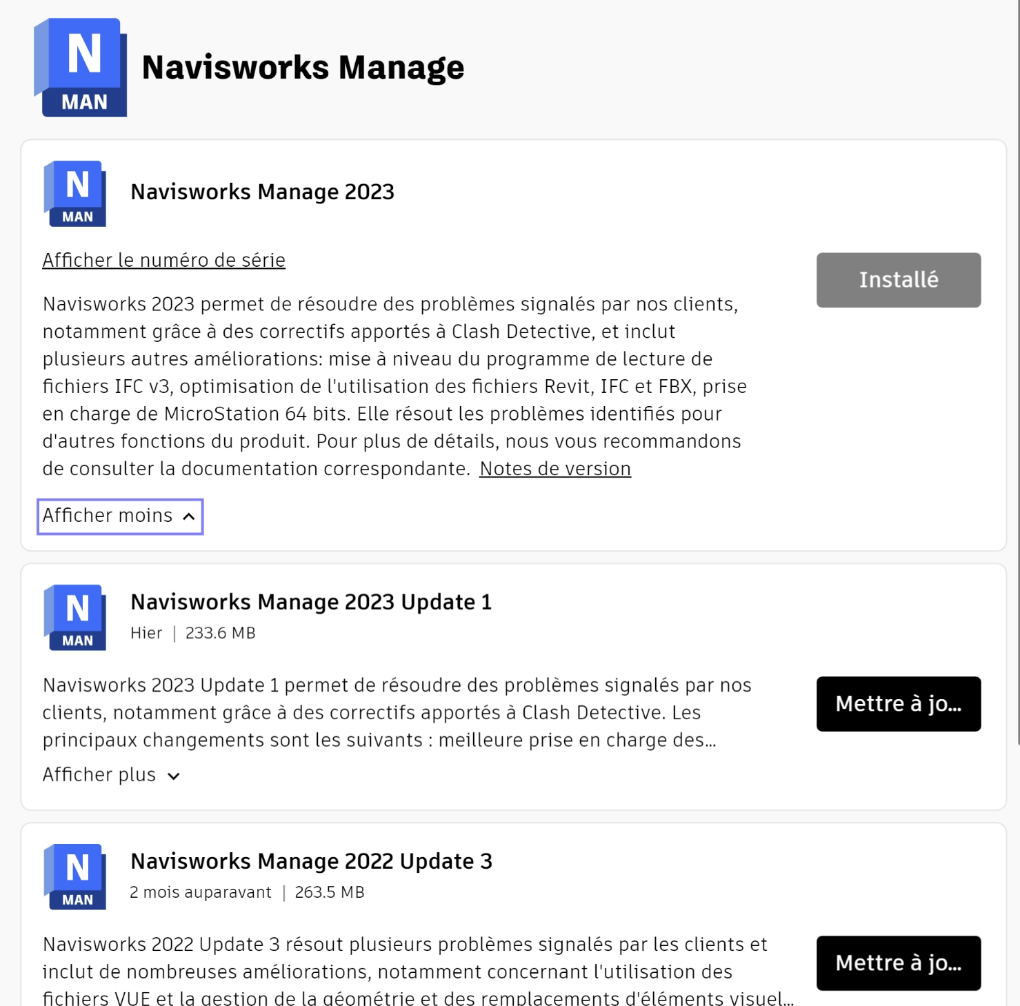 [Nouveauté] Mise à jour de Navisworks 2023