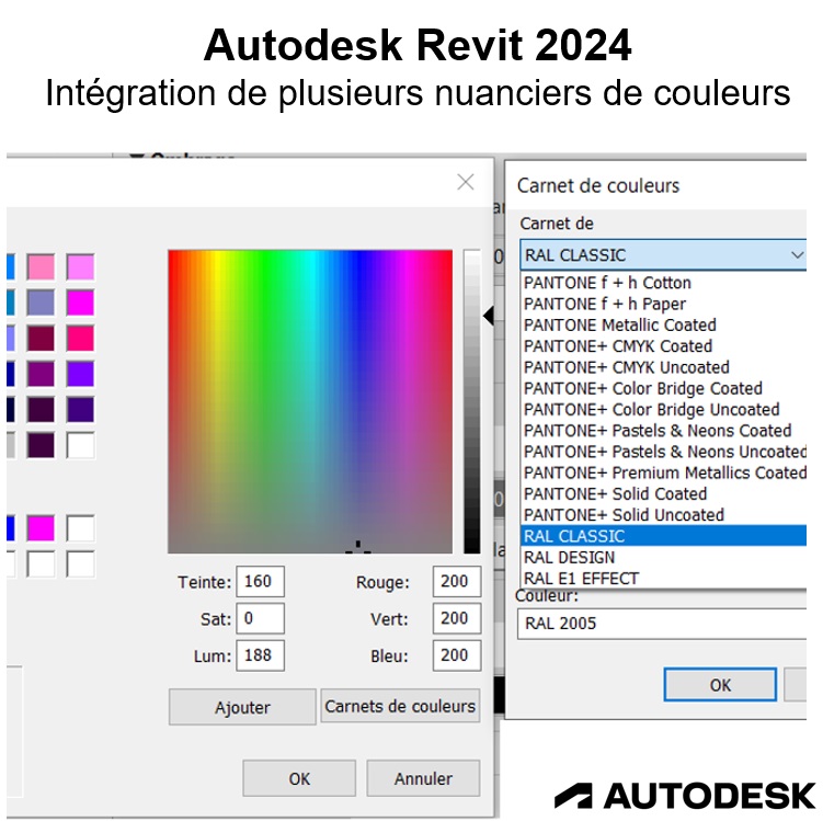 [Nouveauté] Autodesk Revit 2024 – Encore plus de couleurs avec l’intégration de plusieurs nuanciers