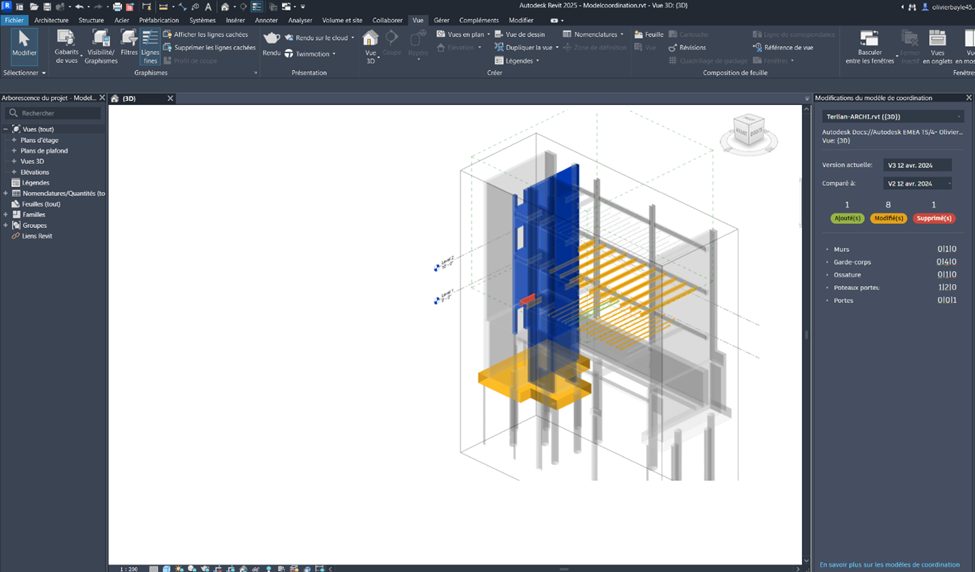 [Nouveauté] Autodesk Revit 2025 – Visualisez les différences des modèles de coordination