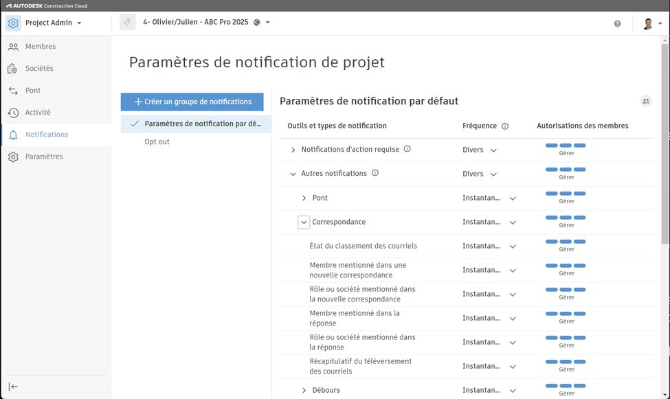 [Nouveauté] Autodesk Cloud Solution (ACS) – Correspondance – Gestion des notifications