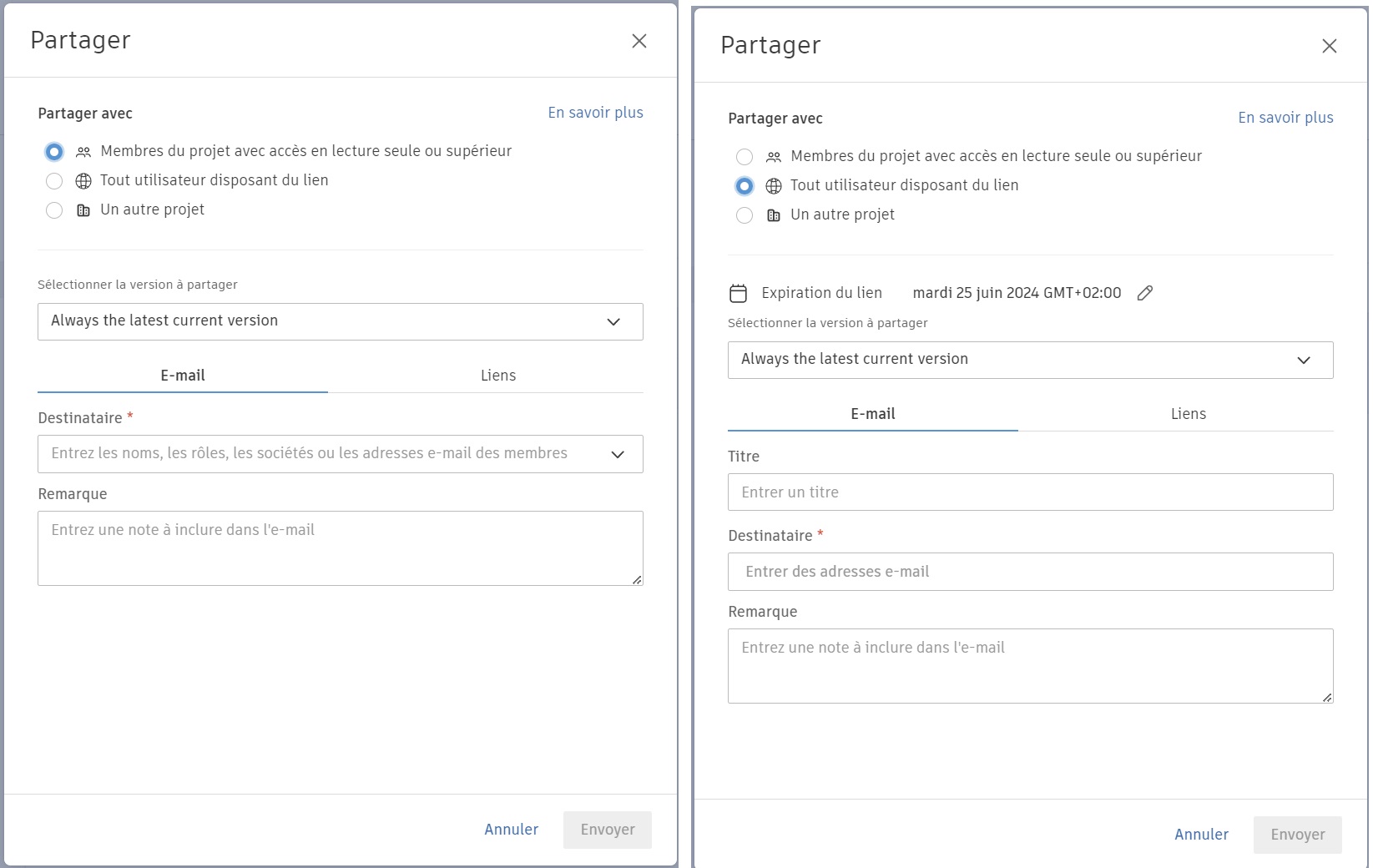 [Nouveauté] Autodesk Docs – Ajout de message lors de partage