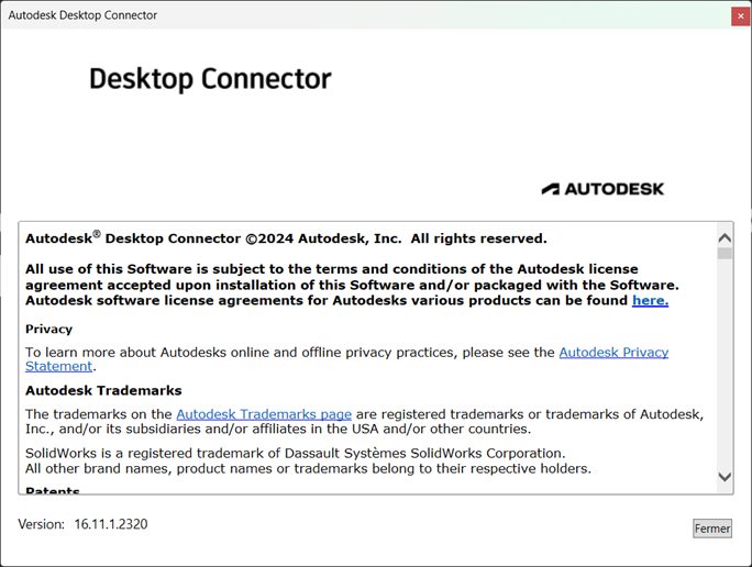 [Nouveauté] Autodesk Desktop Connector Version 16.11.0.2314