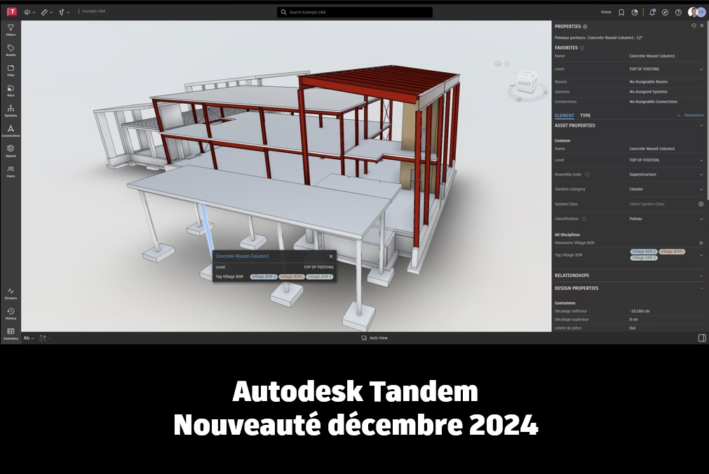 Autodesk Tandem – Nouveauté décembre 2024