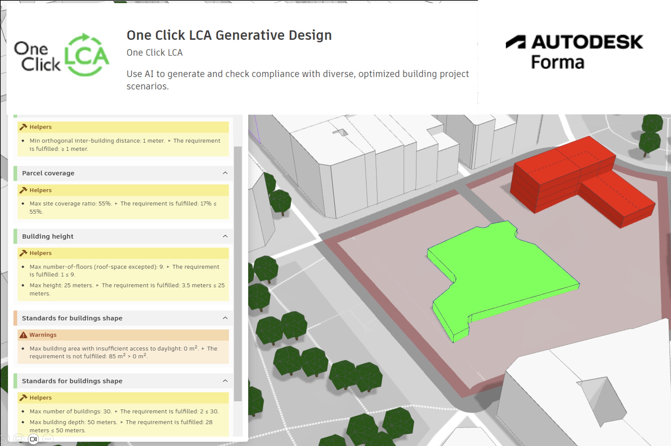 Village BIM - Autodesk Forma – L’extension One Click LCA Generative Design