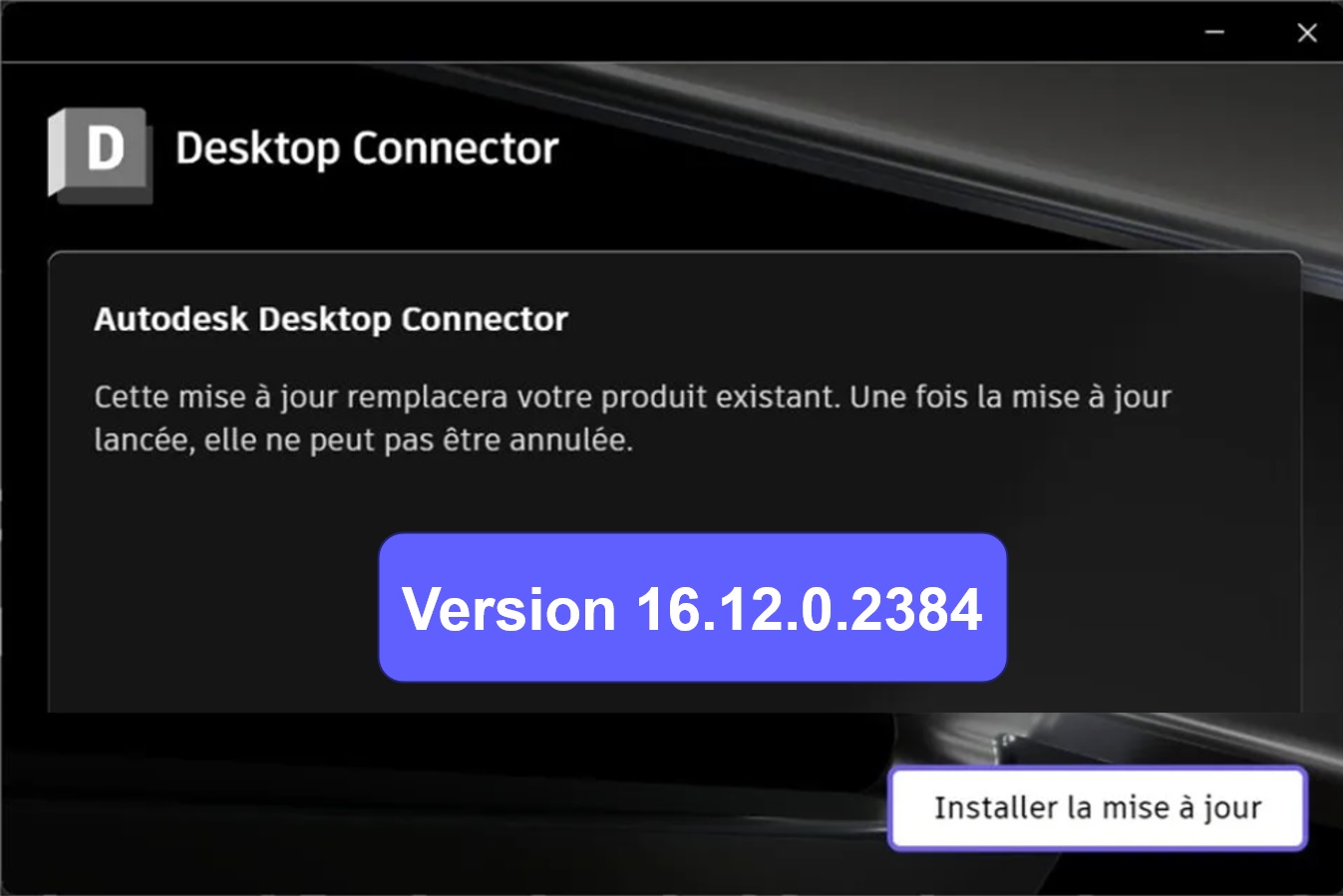 Desktop Connector version 16.12.0.2384