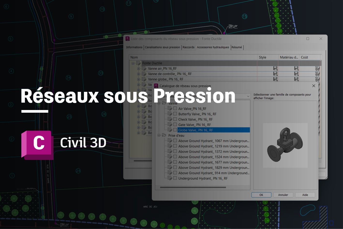 Modéliser des réseaux sous pression avec Civil 3D