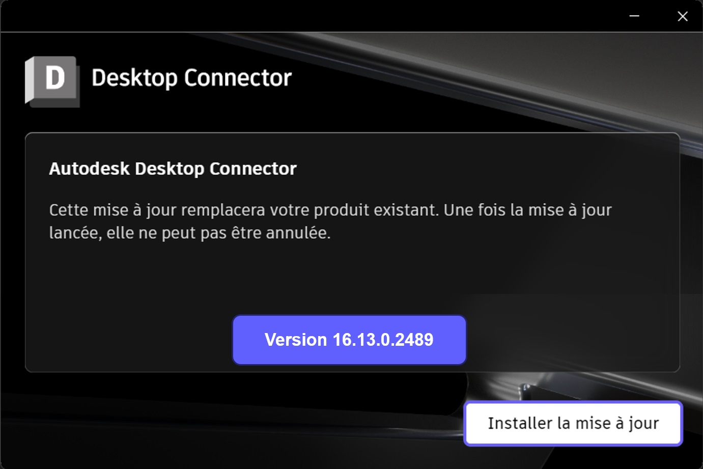 Autodesk Desktop Connector version v.16.13.0.2489