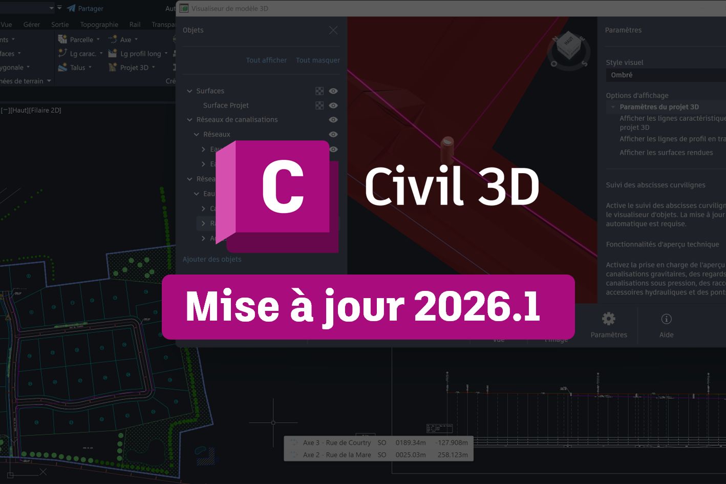 Nouveautés Civil 3D 2026.1