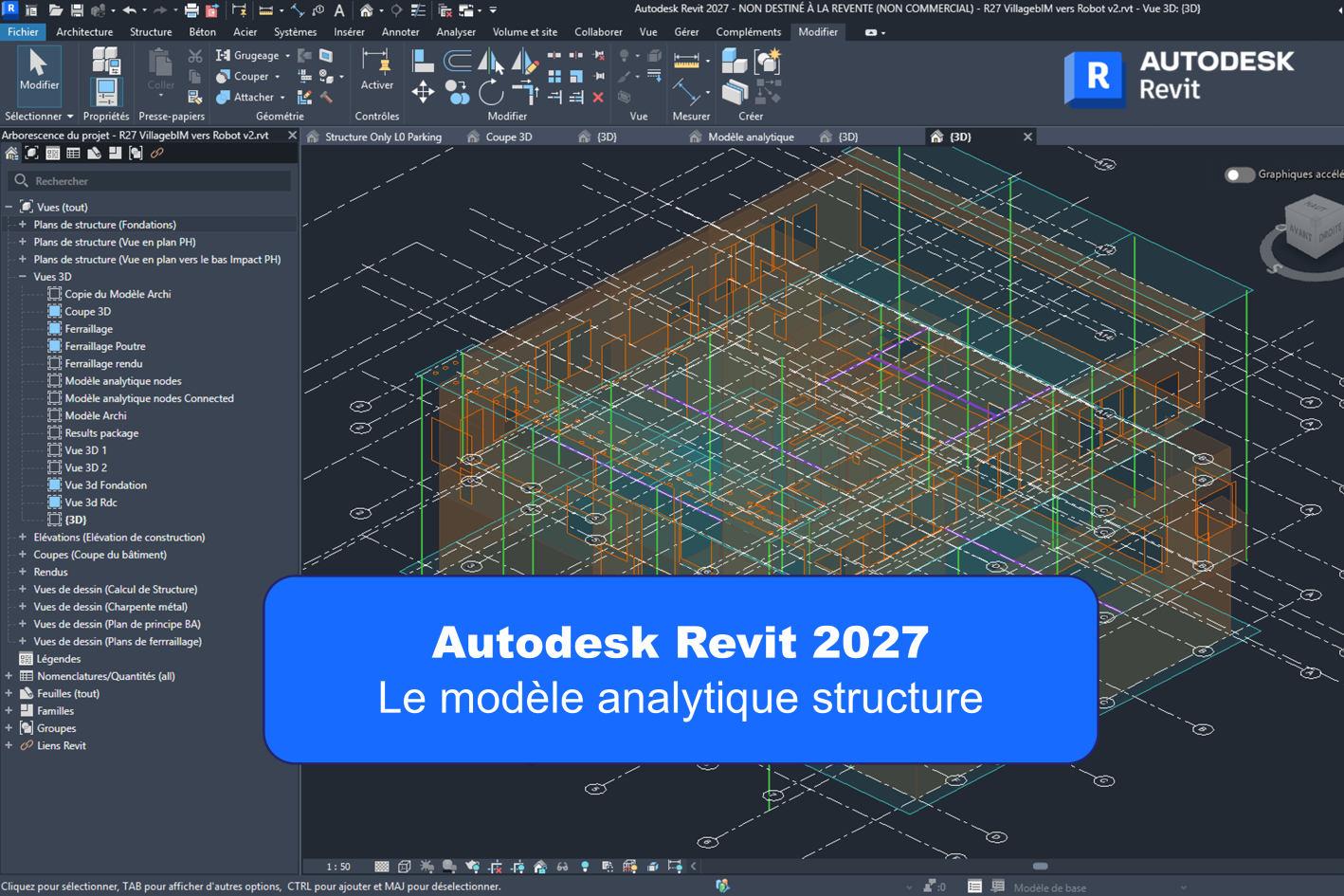 Revit 2027 : Update des fonctionnalités de création du modèle analytique structure