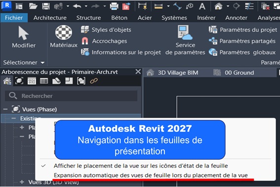 Autodesk Revit 2027 : Un réglage qui change la navigation dans les feuilles de présentation