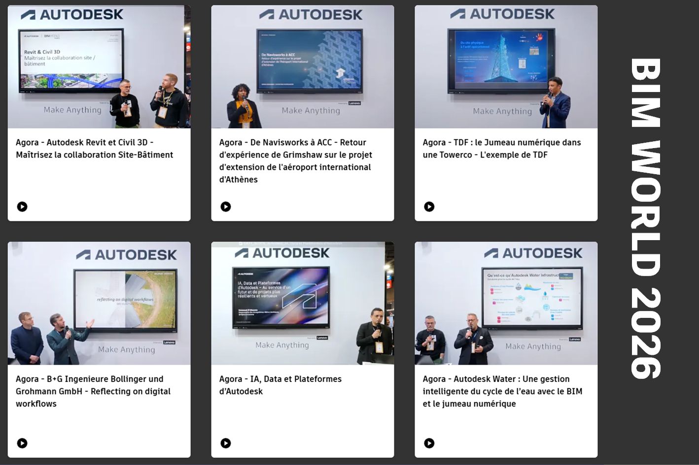 BIM World 2026 : les replays des présentations de l&rsquo;agora Autodesk